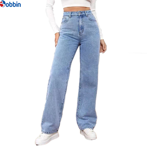 Jeans pour femmes grandes tailles, pantalon baggy personnalisé pour femmes, jeans boyfriend tendance taille haute, jeans baggy vintage taille haute à jambe large - Product Image 6