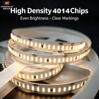 Bande lumineuse LED 4014, 252 LED/m, CRI>83, haute luminosité, flexible, pour la décoration de projets intérieurs
