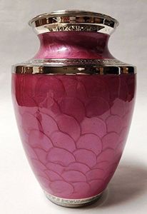 Urna Funeraria de Metal Esmaltado en Morado para Adultos con Detalles en Plata y Nombre Grabado con Láser Personalizable, Urna para Cenizas de Seres Queridos - Product Image 2