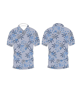 เสื้อโปโลผู้ชายพิมพ์ลายดอกไม้สีฟ้าอ่อนลำลองแขนสั้นแฟชั่นฤดูร้อน - Product Image 3