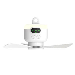 Kipas angin plafon remote control portabel, kipas angin plafon dengan lampu LED bisa dilepas dan diisi ulang dengan usb