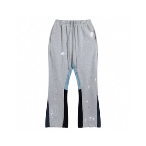 Pantalon de jogging ample en molleton French Terry pour homme avec logo personnalisé, coupe évasée, jambe large, en coton, style baggy - Product Image 3