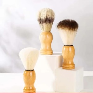 Juego de 3 brochas de afeitar para hombre, herramienta de limpieza facial y de barba para barbería, brocha de afeitar con mango de madera - Product Image 4