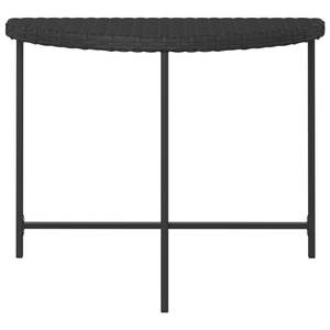 Mesa de Jardín de Ratán Sintético Negro de 39.4x19.7 Pulgadas con Acero con Recubrimiento en Polvo - Product Image 4