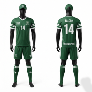 Uniforme de Floorball de Poliéster Transpirable Antibacteriano que Absorbe la Humedad de 240 g/m², Paneles Laterales Verdes y Blancos, Logotipo del Equipo Personalizado - Product Image 1