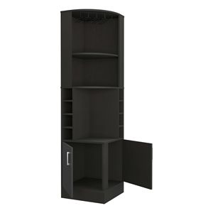 Mueble Bar Jamesport de 4 Botellas y 2 Estantes, Color Negro Wengue - Product Image 4