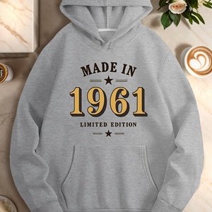 Sudadera con Capucha Retro para Mujer, Edición Limitada, Hecha en 1961, Tejida, Estampada, 100% Poliéster - Product Image 3