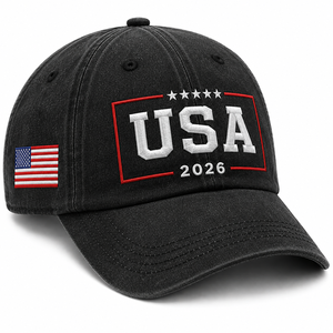 Custom USA Embroidered Baseball <b>Cap</b> American Flag Dad <b>Hat</b> Washed Cotton Adjustable Sports <b>Cap</b> Unisex Outdoor Casual <b>Hat</b> 2026 - Product Image 1
