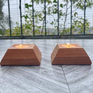 Natural Mango Wood <b>Tea</b> <b>Light</b> Holder Decorative Accent - Product Image 2