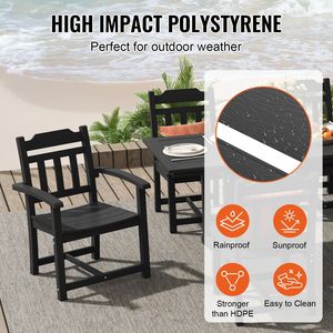 Set da Giardino 7 Pezzi per Tutte le Stagioni, Tavolo Rettangolare e Sedie da Esterno per Bistrot - Product Image 3