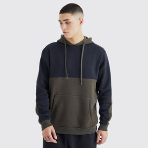 Sudadera con Capucha Personalizada con Logotipo de Marca, 500gsm, para Hombre, en Bloques de Color, de Felpa Gruesa, Poliéster/Algodón, Corte Holgado y Cuadrado - Product Image 1