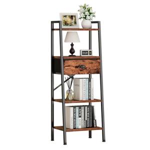 Étagère échelle à 5 niveaux avec tiroir, bibliothèque haute autoportante, unité de rangement pour salon, meuble de rangement domestique au prix le plus bas - Product Image 1