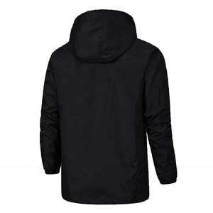 Men's Hooded Color Blocking Lightweight Polyester Jacket With Zipper Casual Autumn Outerwear - Product Image 2