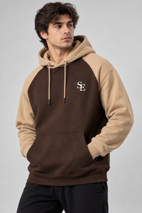 Sweat-shirt à capuche personnalisé 100 % coton bicolore, coupe oversize, streetwear premium, fabricant de pulls - Product Image 3