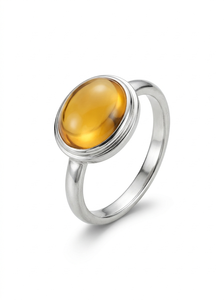 <b>Men</b> Stone <b>Silver</b> <b>Ring</b>, Rutilated Quartz 925 Sterling <b>Silver</b> <b>Ring</b> - Product Image 3