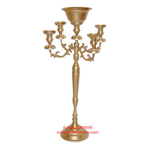 Vintage Metal Candelabra with Glass votive gold finished Party centerpiece decoration Handmade Luxury Candelabra for <b>Sale</b> - Product Image 4