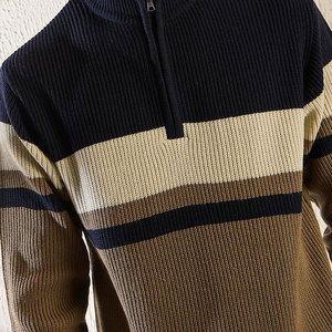 <b>Mens</b> Performance Breathable Half Zip Pullover <b>Sweater</b> Knit Hybrid Design Long Sleeve Active Casual Lightweight Winter 100% - Product Image 4
