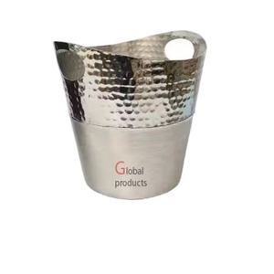 Refroidisseur de vin martelé de seau à glace de boisson de finition d'argent de conception pour le restaurant de barre - Product Image 1
