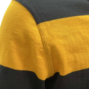 OEM 2026 Custom Logo Long Sleeve Rugby Jumper Yarn-Dyed Knitted Striped Polo <b>Shirt</b> School <b>Leaver</b> Rugby Jersey - Product Image 4