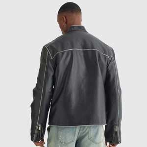 Blouson en cuir de motard grande taille, édition limitée, nouvelle collection, vente flash, qualité supérieure, prix bas, tissu confortable - Product Image 4