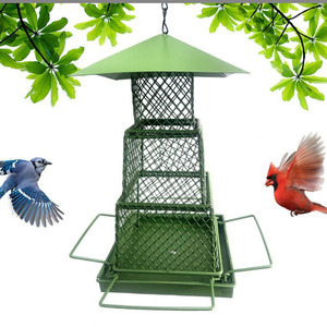 Mangeoire à oiseaux suspendue à 3 niveaux en métal pour jardin extérieur - Product Image 5