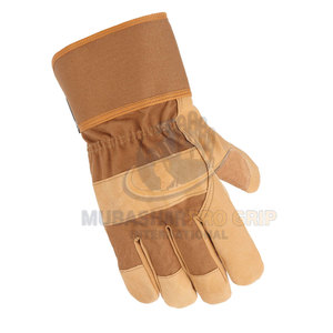 High Quality Men's Real Solid Sheepskin Leather Anti-Slip Heat Resistant Durable Customizable Canadian Rigger <b>Gloves</b> - Product Image 4