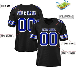 Men's Custom Sublimated American Football Soccer Jersey Crop <b>Tshirts</b> Custom Number Rhinestone Graphic V-Neck Men's T-shirts. - Product Image 2