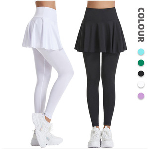 Vente Chaude OEM ODM Pantalon de Sport Double Couche 2-en-1 pour Femme, Jupe-Short Longue de Tennis, Idéal pour la Course, le Jogging, la Gym et l'Entraînement Athlétique - Product Image 1