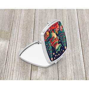 Espejo de maquillaje de viaje compacto de Navidad de cocodrilo plegable de mano para mujeres y niñas regalo de Navidad - Product Image 2