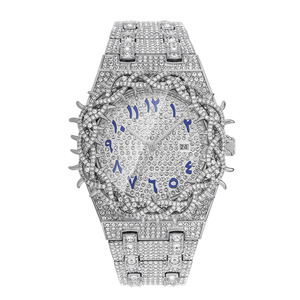 Reloj de Pulsera de Cuarzo con Diamantes Completos, Diseño Floral, Estilo Hip Hop, Joyería Bling, Moda 2026 para Hombre - Product Image 1