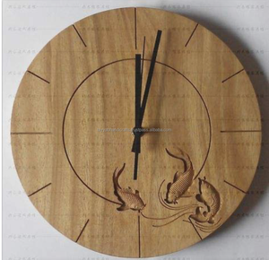 Horloge murale numérique ronde Horloge murale grand écran Décoration de la maison Horloge murale ronde en bois pour la décoration de salon - Product Image 1