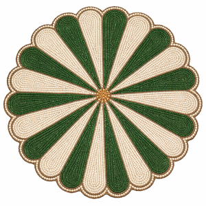 Set de table brodé à la main par des artisans, avec perles de verre et sequins, 5 mm, classique, pour événements festifs, maison, motif floral, café, repas - Product Image 5