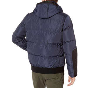 Chaqueta Acolchada con Capucha para Hombre, Cortavientos, de Poliéster, Informal, para Invierno, con Cierre de Cremallera y Diseño de Color Sólido - Product Image 3