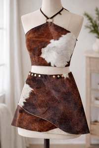 Cow Print Mini Skirt <b>Women</b> High Waist Genuine <b>Leather</b> Patterned <b>Shorts</b> Fashion Casual Wear Eoin Winston Sports Garments - Product Image 4