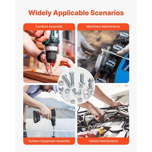 Kit surtido de tuercas y pernos para muebles de acero de aleación Imperial, 566 Uds., Imperial para muebles - Product Image 6