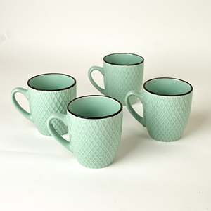ชุดถ้วยชาเซรามิกสีเขียวทะเล 4 ใบ - Product Image 3