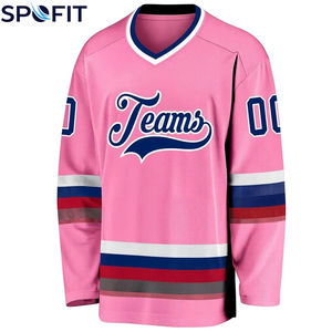 Jersey de Hockey sobre Hielo Personalizado 100% Poliéster, OEM, Alta Calidad, Venta al Por Mayor, Sublimación Personalizada, Secado Rápido, Manga Larga, Cuello en V - Product Image 6