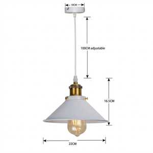 New Indoor Home Modern Design Decorative Energy Saving Black Middle 180 Beam Angle E27 Iron Warm <b>White</b> <b>Hanging</b> Pendant Light - Product Image 3