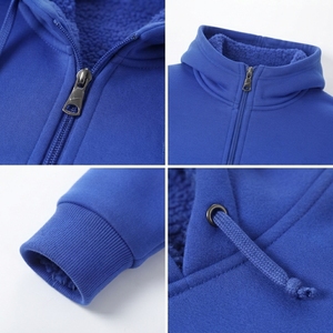 Nouveau style, sweats à capuche zippés pour hommes, haute qualité, hiver, épais, chauds, en polaire respirante, séchage rapide, grandes tailles, prix bas - Product Image 3