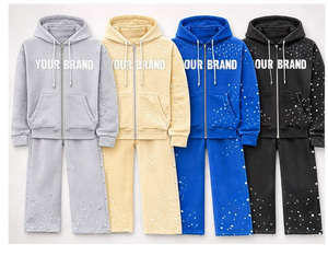 ชุดเซ็ตฮู้ดดี้และกางเกงวอร์มสตรีทแวร์ทรงโอเวอร์ไซส์ ระบายอากาศได้ดี สำหรับฤดูหนาว พิมพ์โลโก้ได้ตามต้องการ เหมาะสำหรับผู้ชาย ผู้หญิง และทุกเพศ ผลิตจากผ้าฝ้ายฟลีซ 100% น้ำหนัก 420 กรัม - Product Image 4