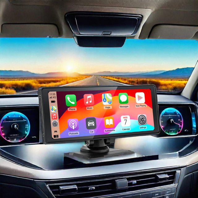 10.26 Inch IPS Touch Car Monitor DVR Blackbox Wireless Carplay Android Portable MP5 Multimedia GPS Universal Car Dvd Player