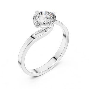Delicate 2.0 CTW Round Cut Moissanite Engagement <b>Ring</b> 925 Sterling <b>Silver</b> <b>Solitaire</b> Promise <b>Ring</b> Anniversary Gifts For Women's - Product Image 6