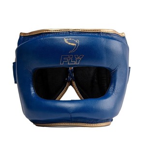 Protège-tête bleu marine sur mesure OEM, fabriqué en cuir véritable à 100 % avec couleurs personnalisées pour l'entraînement aux arts martiaux pour adultes - Product Image 1