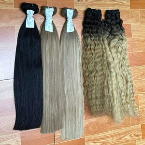 Extensiones de Cabello Vietnamitas Rubias Rizadas Remy, Extensiones de Cabello Humano con Tratamiento Térmico, Suaves y Brillantes, Sin Químicos, 100g, Origen Vietnam - Product Image 1