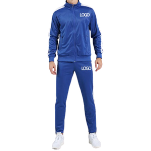 ชุดวอร์มผู้ชายไซส์พลัสแบบ 2-in-1 เสื้อแจ็คเก็ตซิปเต็มตัวและกางเกงขายาวเอวยางยืดสีพื้น ชุดออกกำลังกาย - Product Image 6