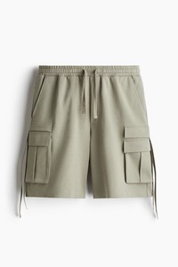 Pantalones Cortos Cargo de Lino para Hombre, Estilo Americano, para Trabajo al Aire Libre, Cintura Media con Cordón, Color Sólido, Tejidos, para Verano, Gran Venta - Product Image 5