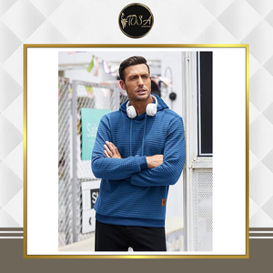 Sweat à capuche gaufré d'hiver pour homme, coupe classique, qualité supérieure, disponible en gros - Product Image 2