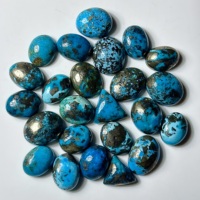 Pierres précieuses en turquoise naturelle de Morenci, formes variées, pierres polies, fabrication de bijoux, vente en gros