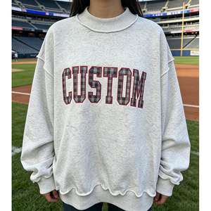 Custom <b>Women</b> Oversized Crew Neck Sweatshirt <b>Fleece</b> Pullover Casual Long Sleeve Streetwear Top - Product Image 6