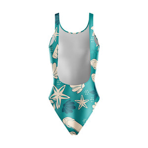 Custom Printed Women's Regular Fit Lightweight Spandex/Polyester Scoop Neck 1 Piece Bikini Swimsuit Backless Design Swimwear - Product Image 3